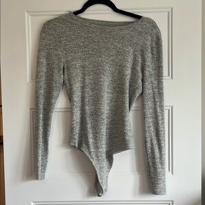Abercrombie & Fitch Soft & Cozy Gray Long Sleeve Bodysuit